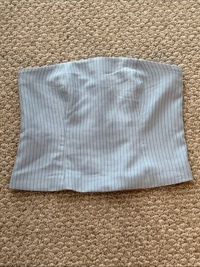 Abercrombie & Fitch blue pin stripe tube top